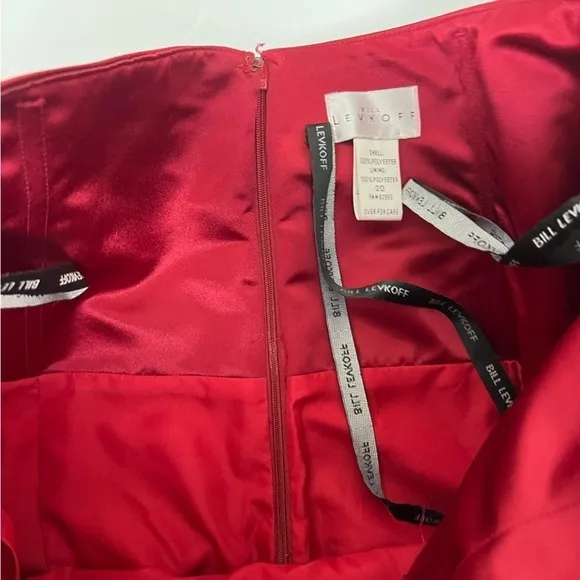 Bill Levkoff Red Strapless Ruched Satin Formal Dress Size 20 Plus Size Dress - Image 9