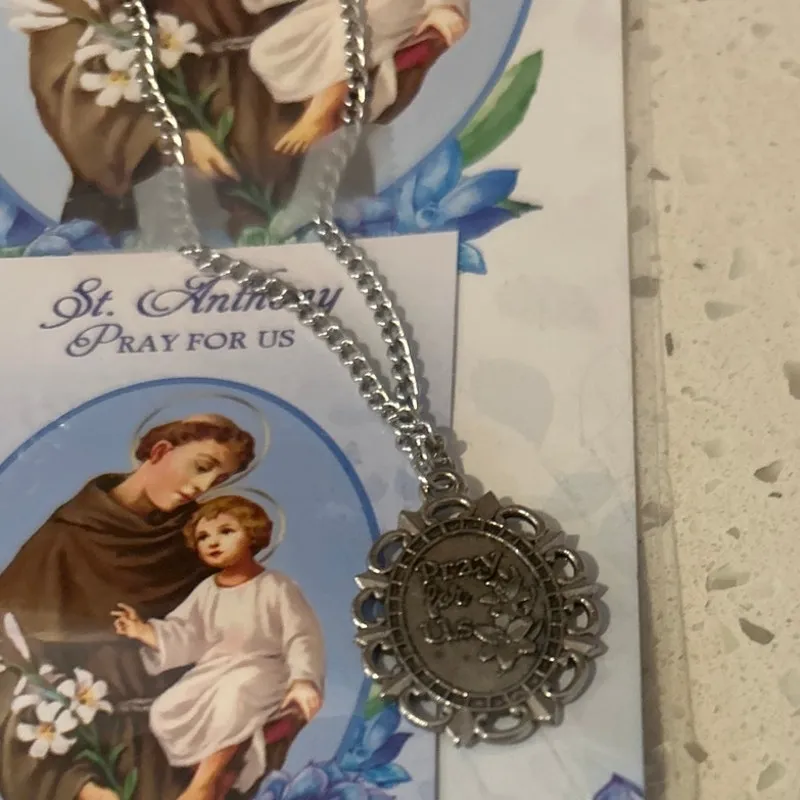 St. Anthony Religious Medallion Necklace - Image 6