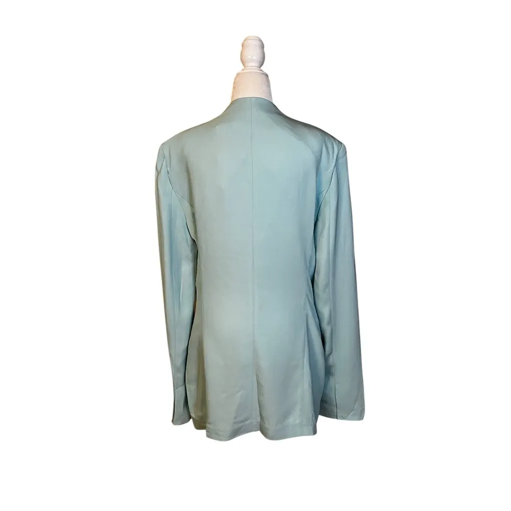 L'Academie Osla Collarless Blazer in Plein Air Blue XL New Womens Suit Jacket - Image 8
