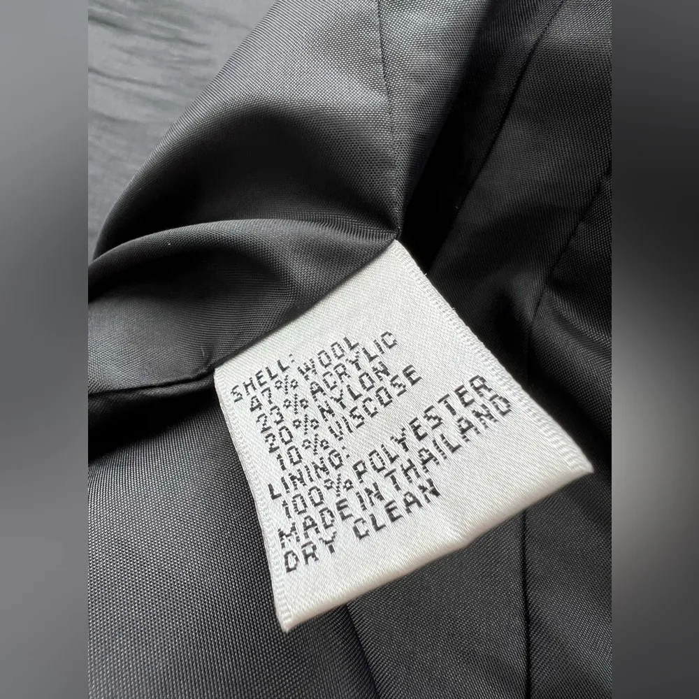 Italian Wool Speckled boucle Long two button Top Coat black vintage soft - Image 6