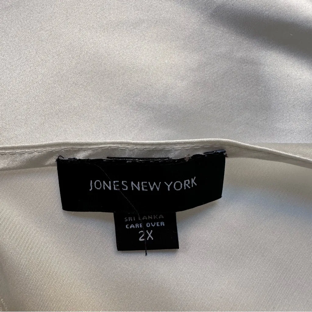 Jones New York Silky Babydoll Chemise Women's Size 2X White Lace Bridal - Image 6