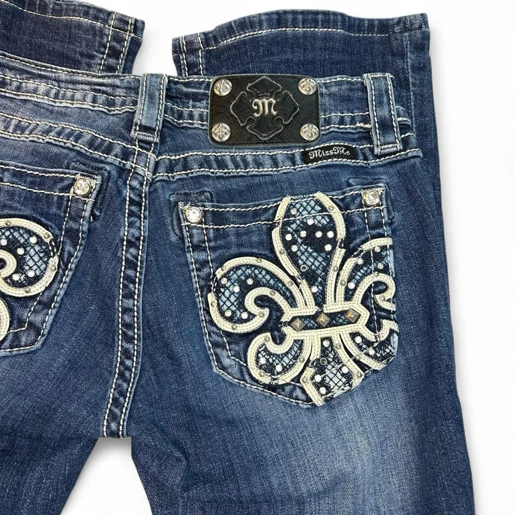 Miss Me “Y2K” Bootcut Jeans – Rhinestone Studded, Size 27 ✨👖 - Image 2