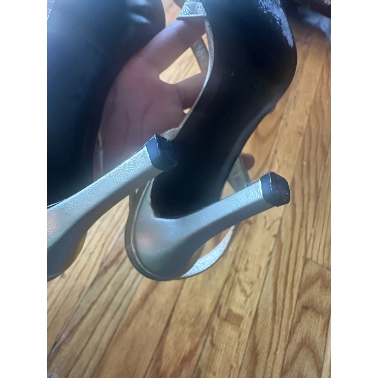 Anne Klein Gold Slingback Heels | Low Heel Dress Shoes | Women’s - Image 7