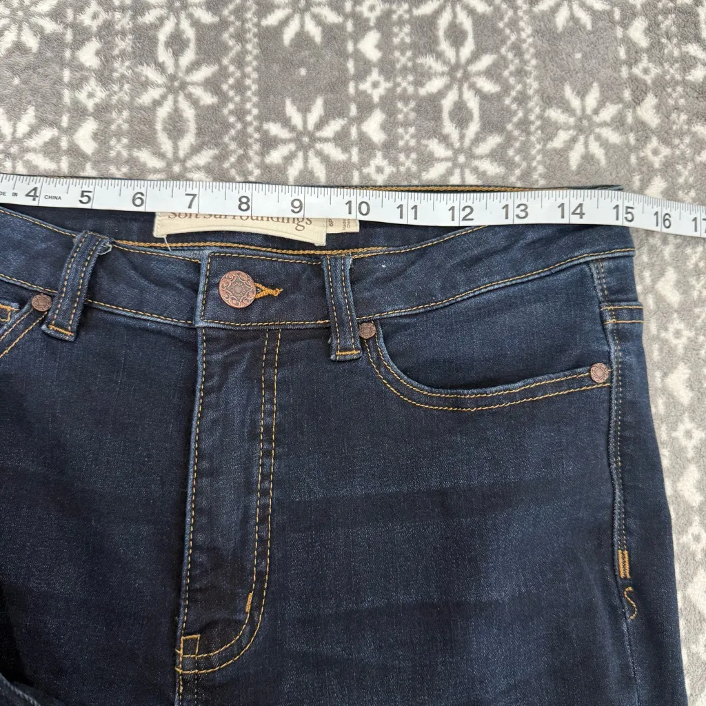 Soft Surrounding High Rise Skinny Jeans Dark Blue Wash 3EL83 Size 6‎ Petite - Image 7