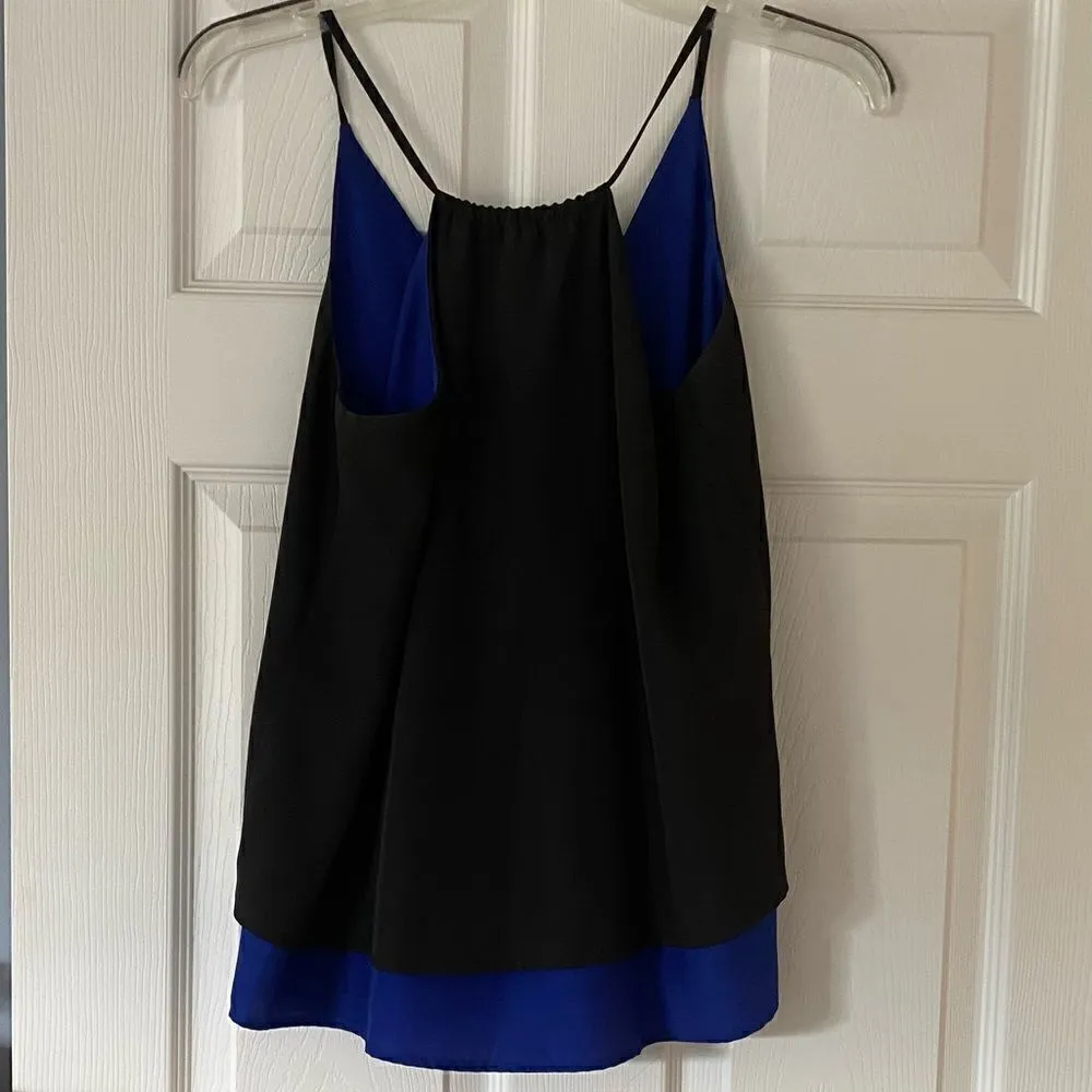 Aqua Brand Black Royal Blue Color Block Tank Top Size XS - Image 4