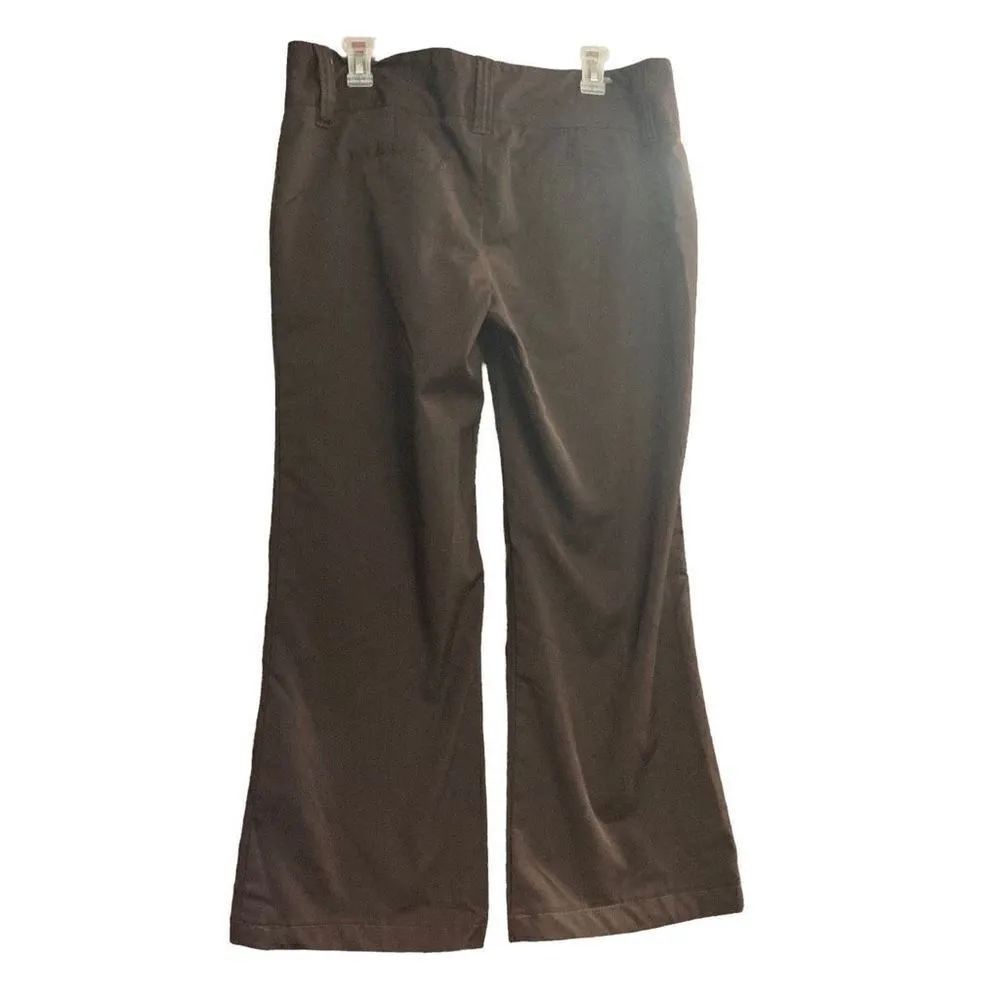 MAURICES Women’s Junior Brown Khaki‎ Pants Size 13/14 Inseam 27.75” Flare - Image 2