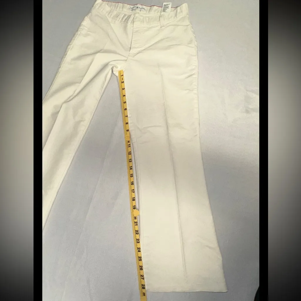Tommy Hilfiger Vintage Cream With Red Stitching Boot Cut Slacks Womens Size 8 - Image 10
