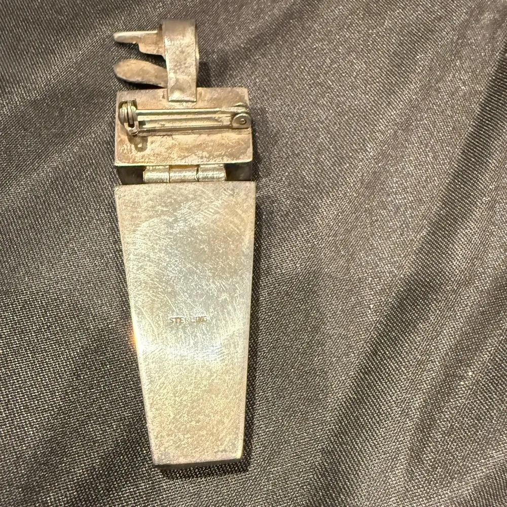 Larry M Chavez Navajo sterling High grade turquoise, Coral yei pendant Blue - Image 3