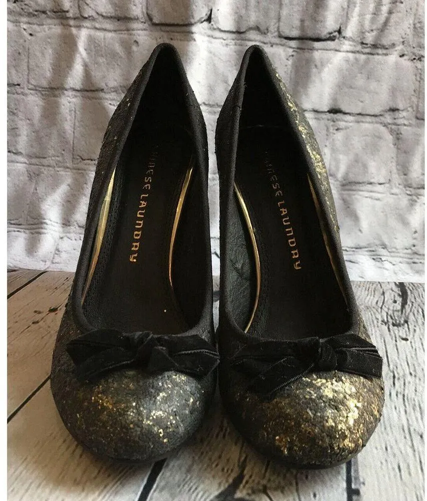 Chinese Laundry Fall for Glitter Women’s Heels Gold Size 8 M New in Box - Image 2