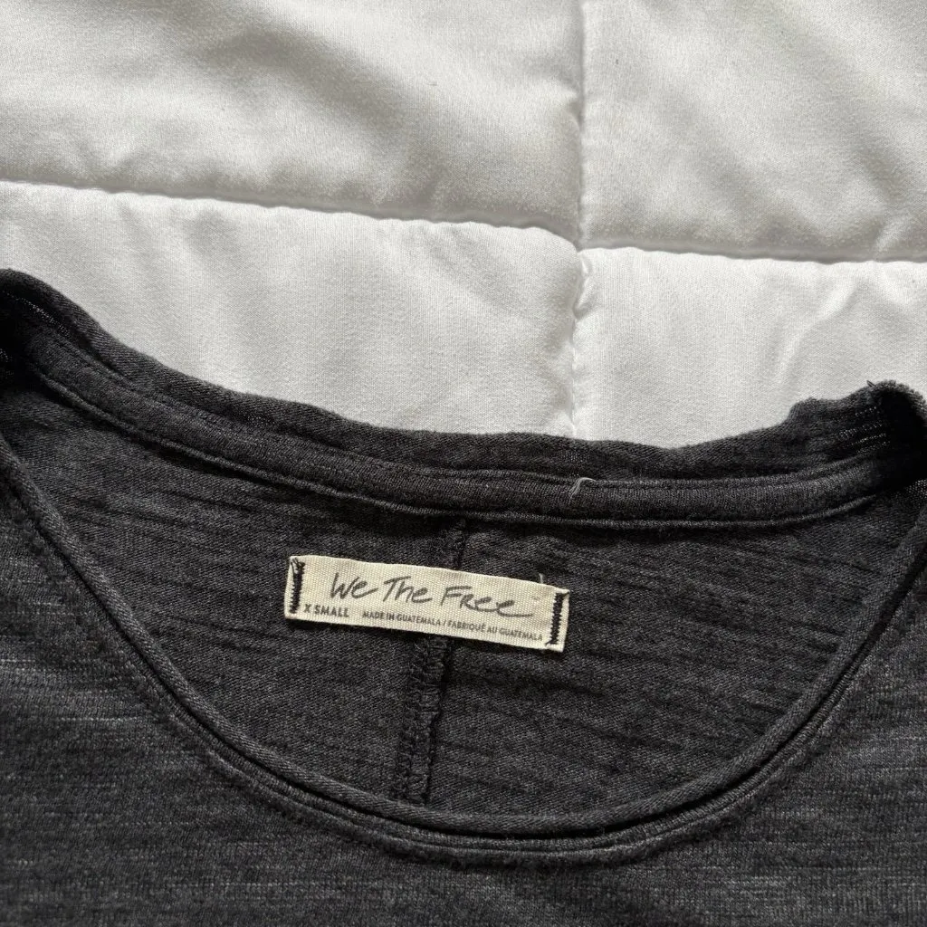 Free People We The Free Gray Long Sleeve Top Blouse Womens Size XS Hippie Boho - Image 2