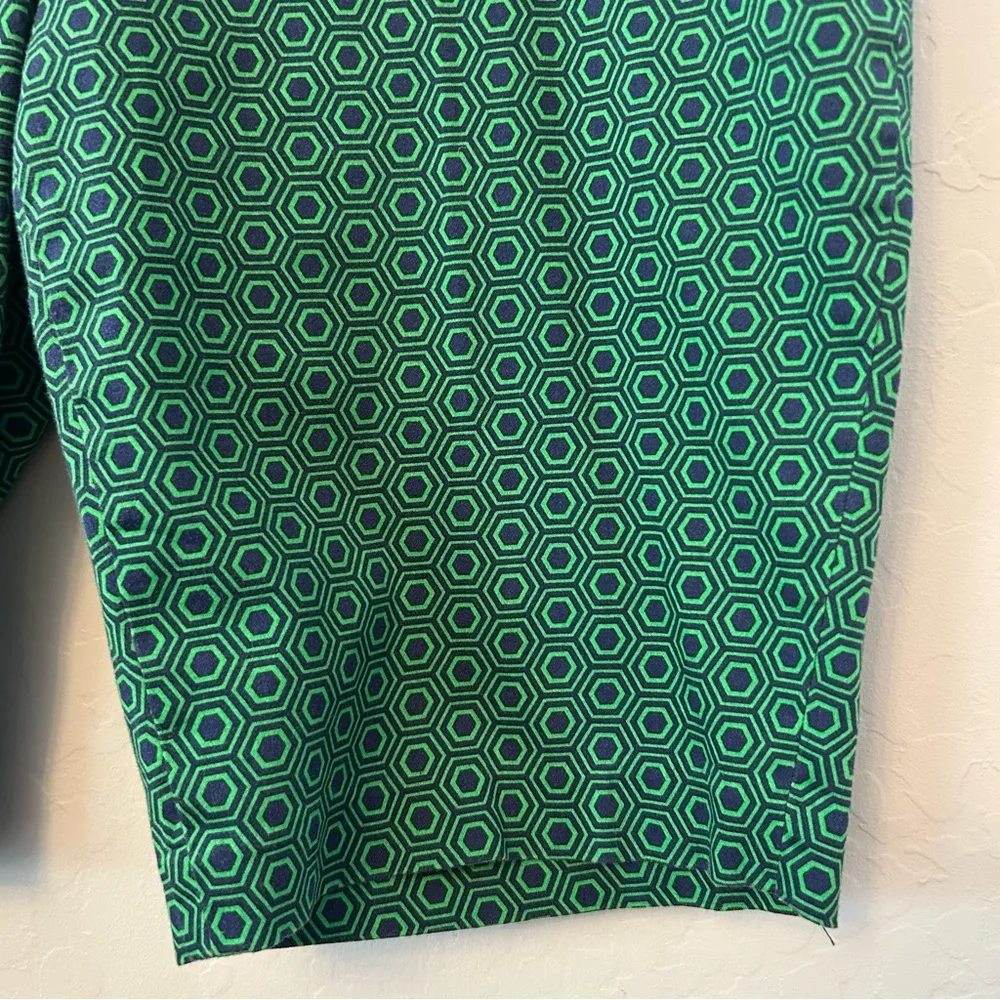 Laundry by Shelli Segal green and navy geometric print Bermuda shorts size 14 - Image 11