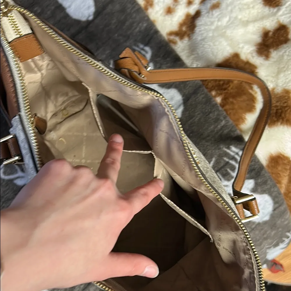 Michael Kors Brown and Cream Women's Bag - Image 4