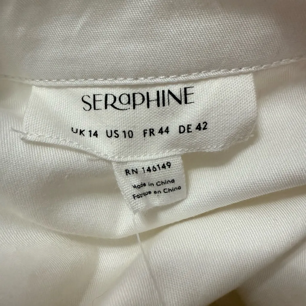 NWT Seraphine White Maternity Button - Image 10