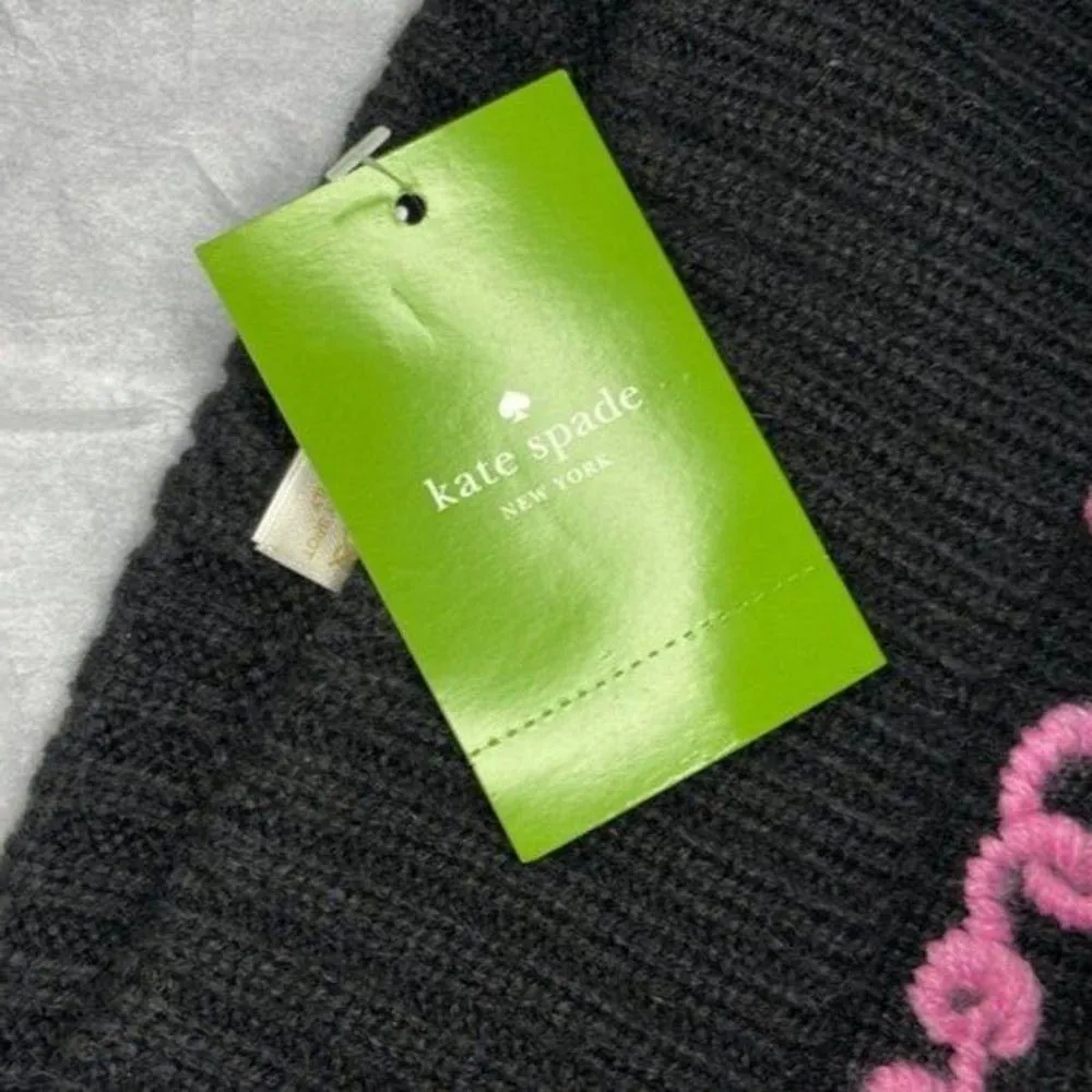 Kate Spade New York meow marabou pompom beanie black - Image 3