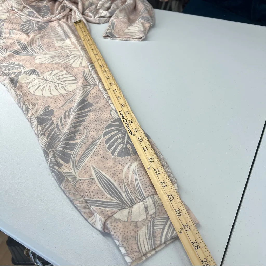 Sundry Pastel Leaf Print Soft Stretch Jogger Pants Drawstring Loungewear Size 4 - Image 14