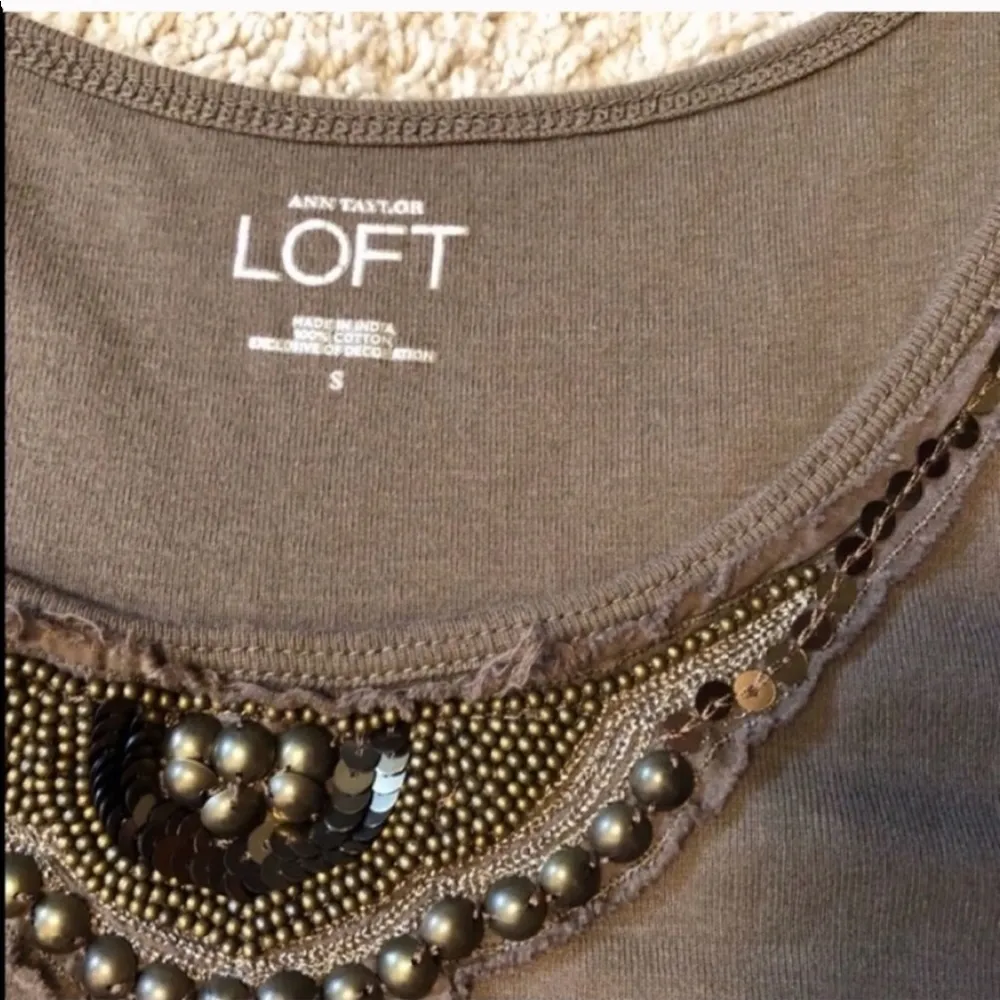 LOFT embellished camisole tank top small - Image 2