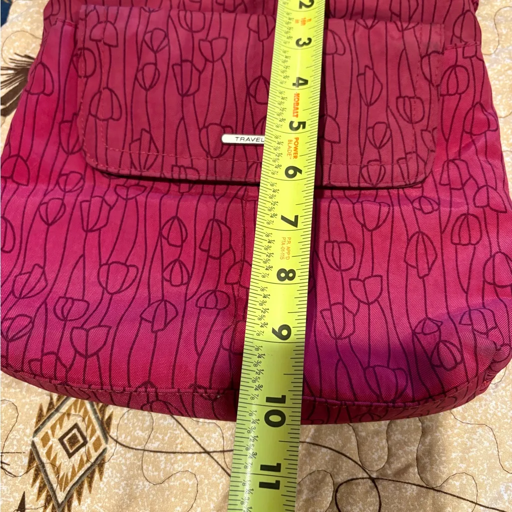 Travelon Anti-Theft Classic Mini Shoulder Bag in the Berry Tulip color - Image 14