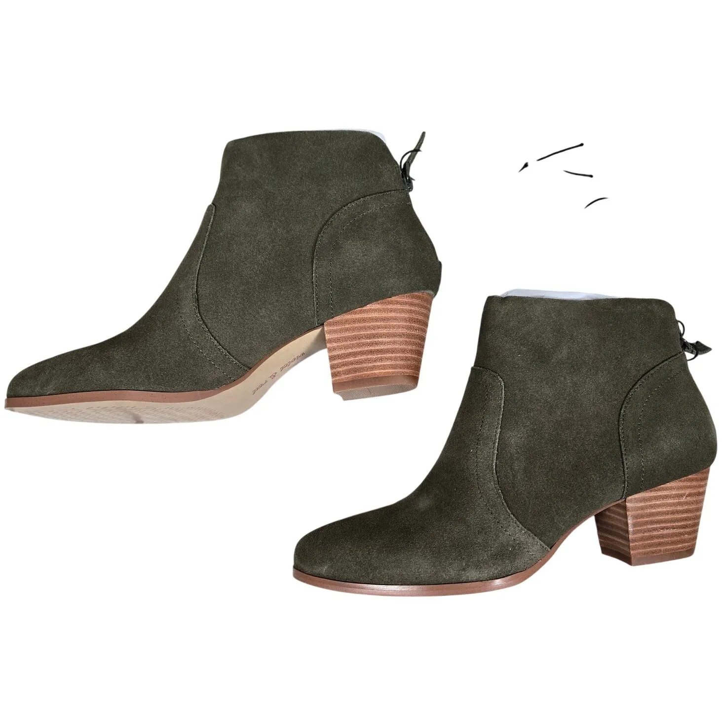 Violet & Red Olive Cupid‎ Bootie Stacked Block Heel 8 NWT Green - Image 4