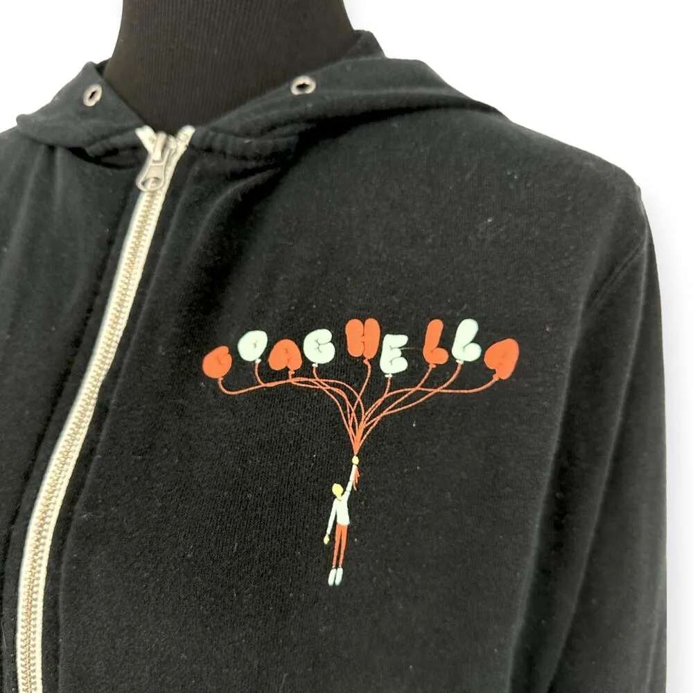Coachella 2017 Music Festival Official Full Zip Hoodie Sweatshirt in Black Small - Image 2