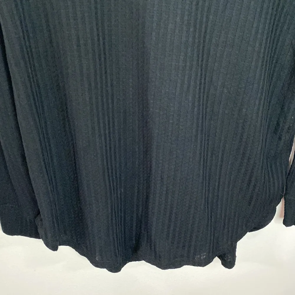 Chaser black waffle knit circle knit thermal lounge hoodie size S - Image 8