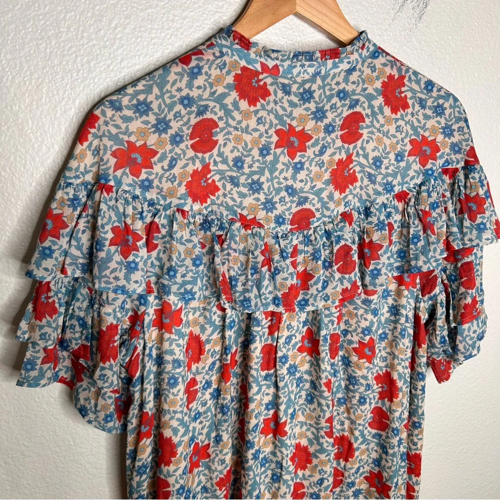 Spell Village Ruffle Mini Dress in Sky medium - Image 10