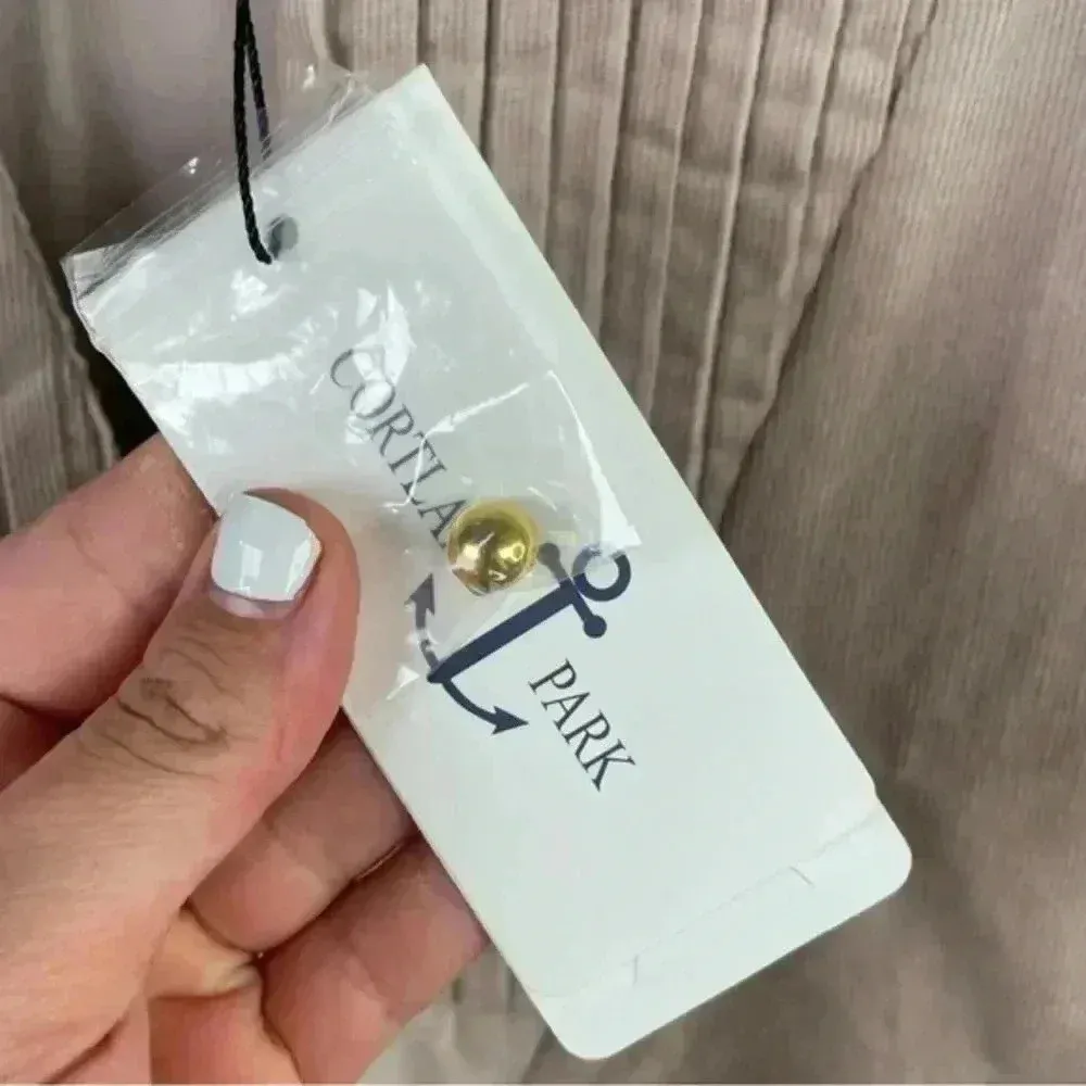 Cortland Park Tan‎ Bella Corduroy Flounce Sleeve Tunic Blouse Tan Size XL - Image 7