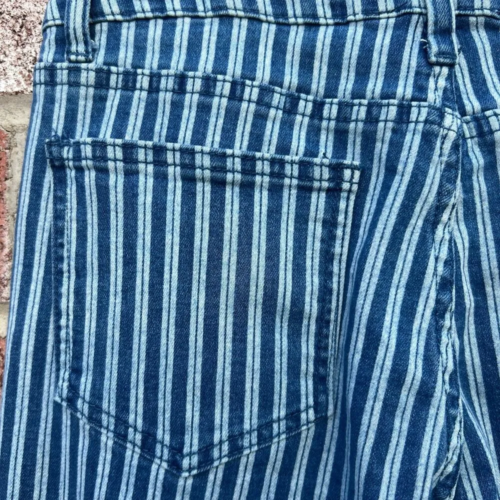 Saints & Hearts Women’s Striped Flare Jeans Size M Blue Size M - Image 4