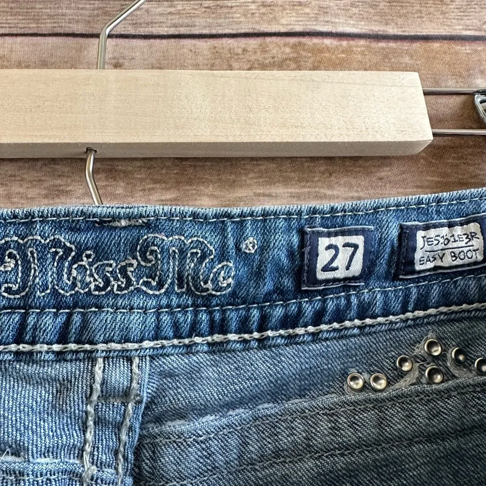 Miss Me Easy Boot Style Distressed Embellished Low Rise Jeans Size 27 - Image 3