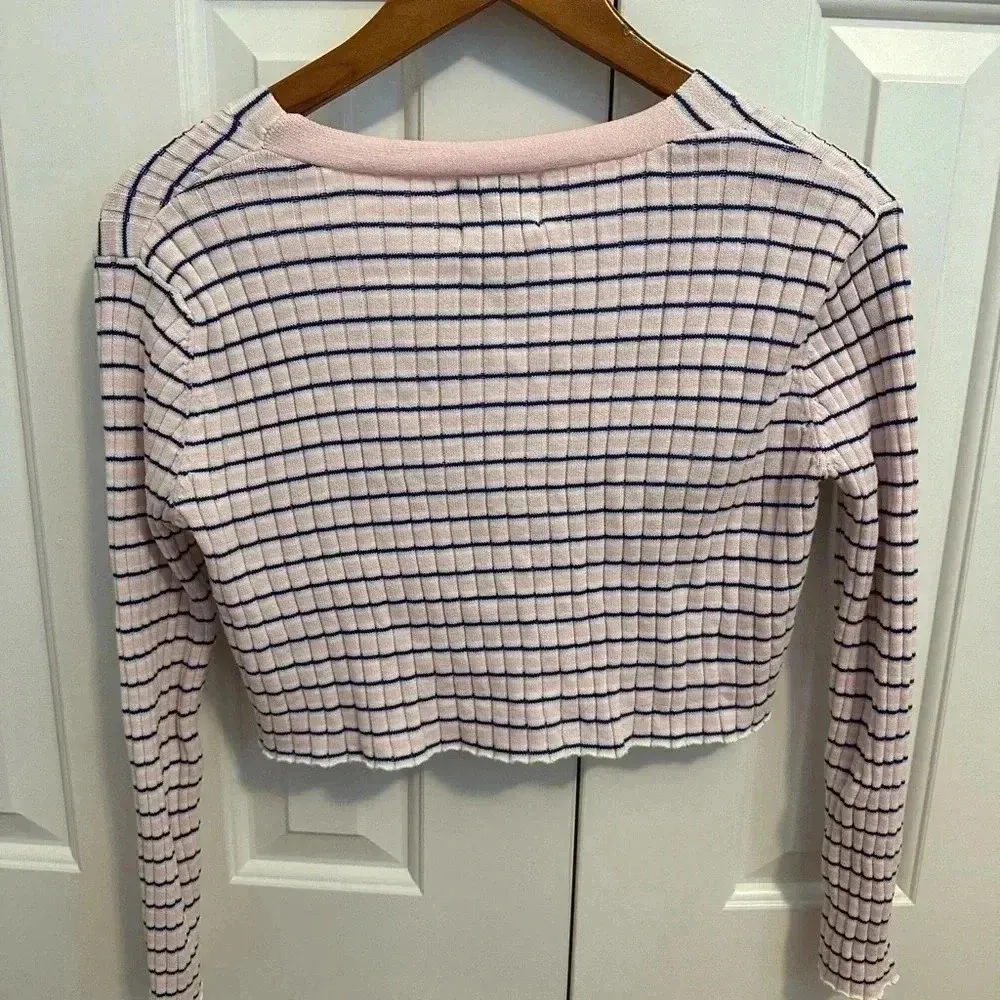 Princess Polly Striped Cropped Sweater Top Cardigan - Image 7