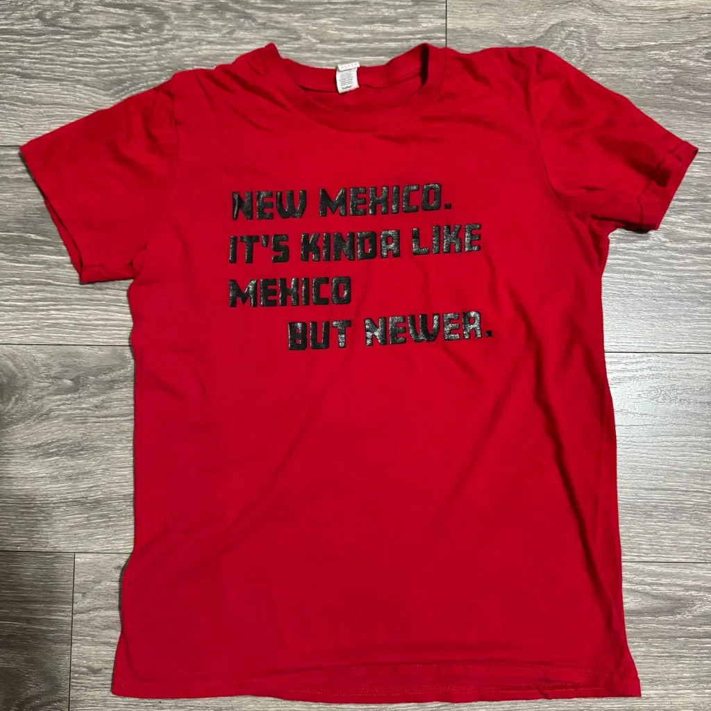 Anvil Women Red New Mexico Graphic Round Neck T-Shirt Size S 100% Cotton - Image 8