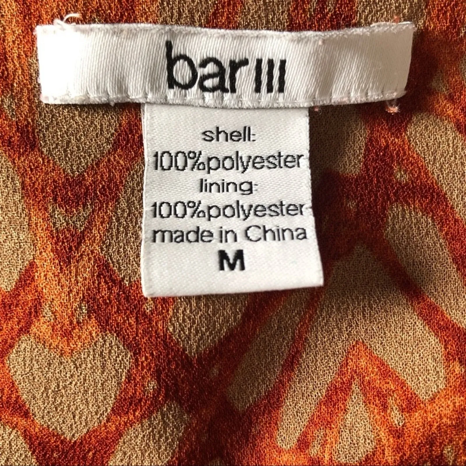 Bar III Copper & Tan Mini Dress Medium Racerback Tie Waist Summer Beach Dress - Image 12