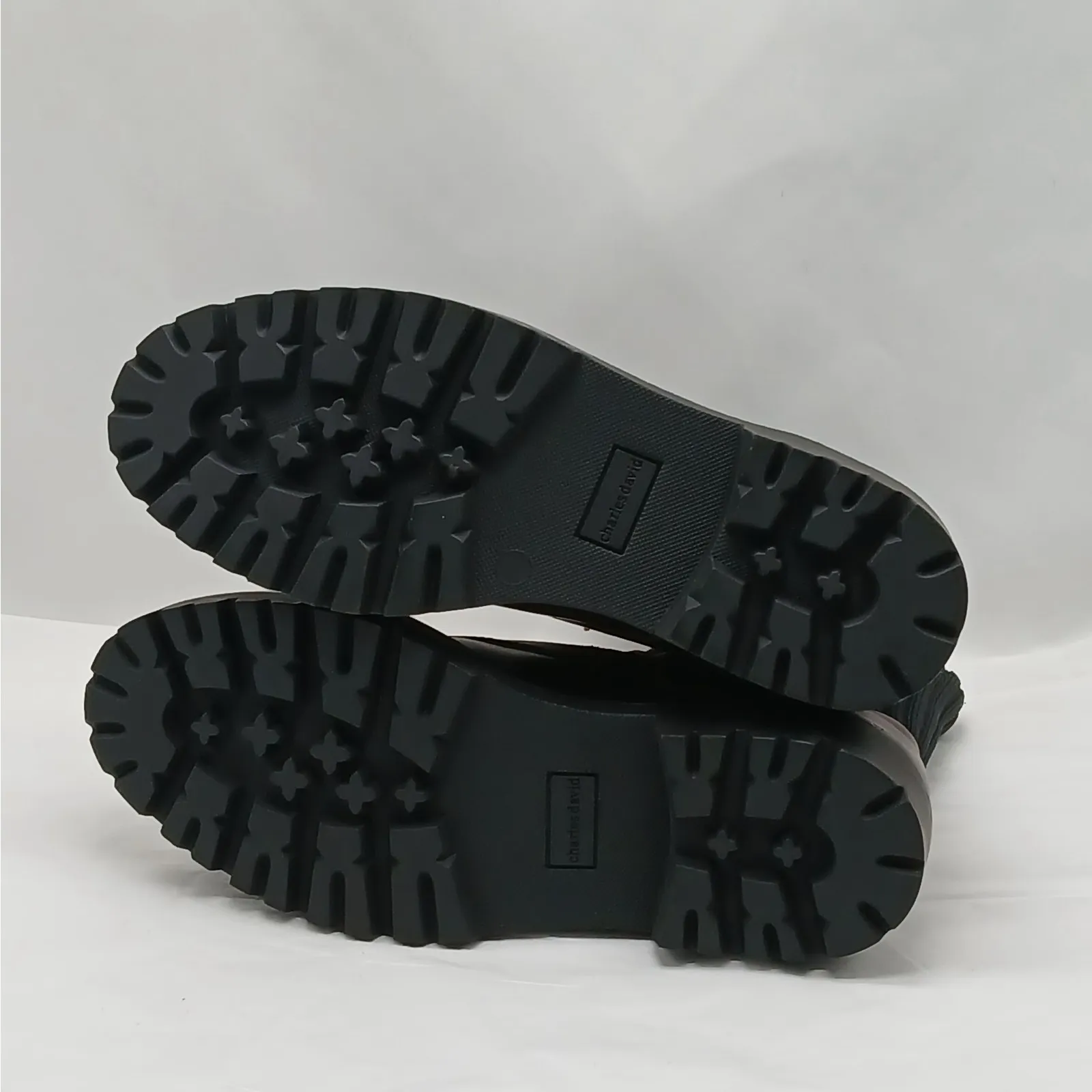 Charles David Remy Combat Boots Womens 7 Brown Moto Lug Sole Low Platform Biker - Image 11