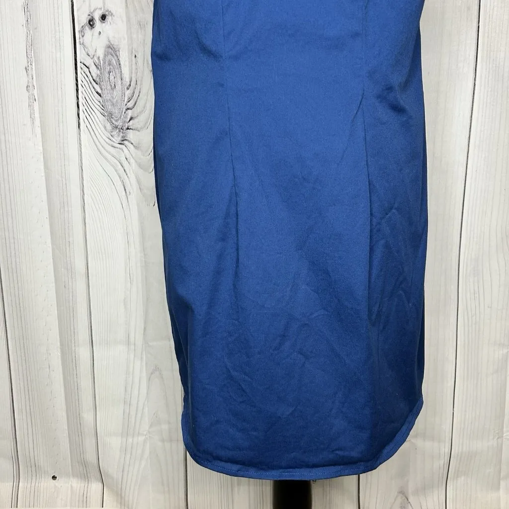Mud Pie B. Berry Sheath Dress Womens Sz L Blue Sleeveless Lace Detail Stretch - Image 12