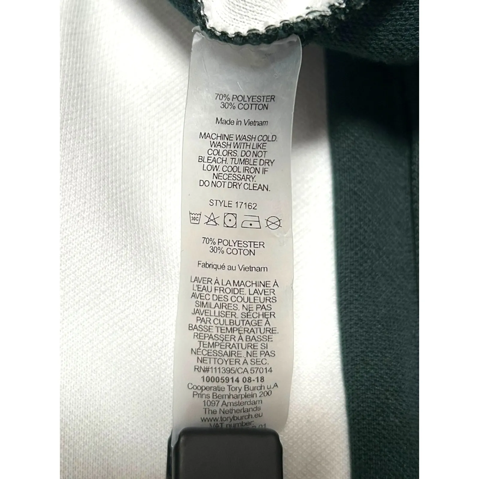 Tory Burch Sport Womens Green White‎ Track Pants Athletic Zip Leg Streetwear S - Image 5