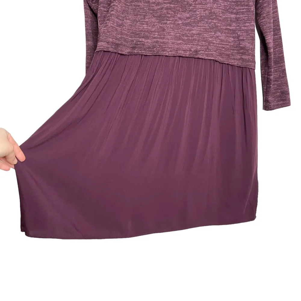 LOGO By Lori Goldstein Purple Mixed Media Shift Dress - Image 5