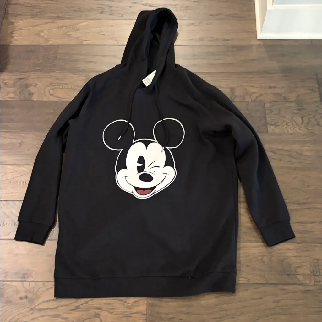 New With Tags Disney Mickey Mouse Hooded Sweatshirt Dress Sz M - Image 5
