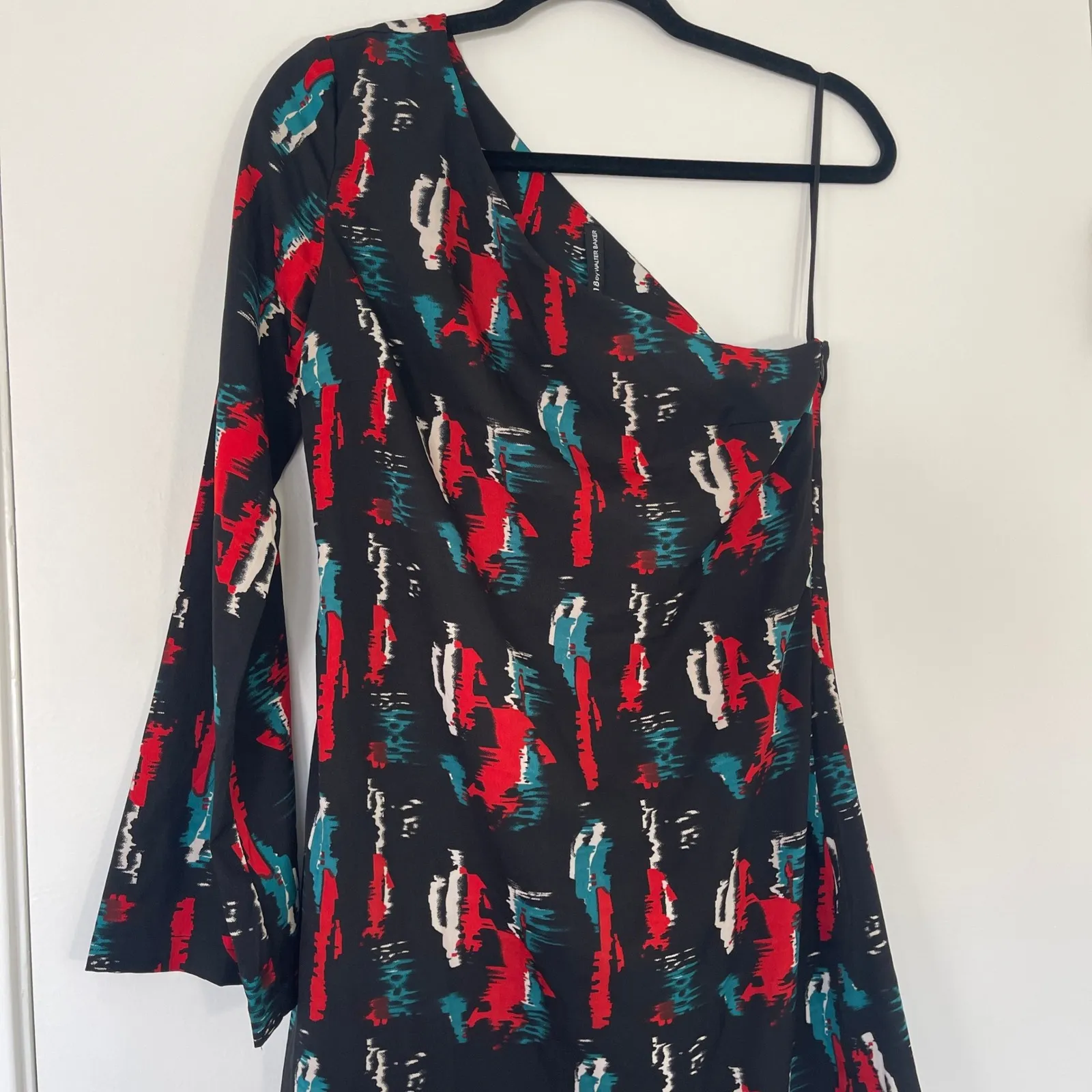 W118 by Walter Baker $158 Black Abstract Allison One Shoulder Women's Dress XS - Image 2