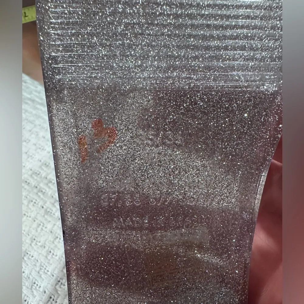 NEW Schutz DIANA Sandals Jelly Strap Clear Silver Glitter 6/7 USA,37/38 Euro - Image 8