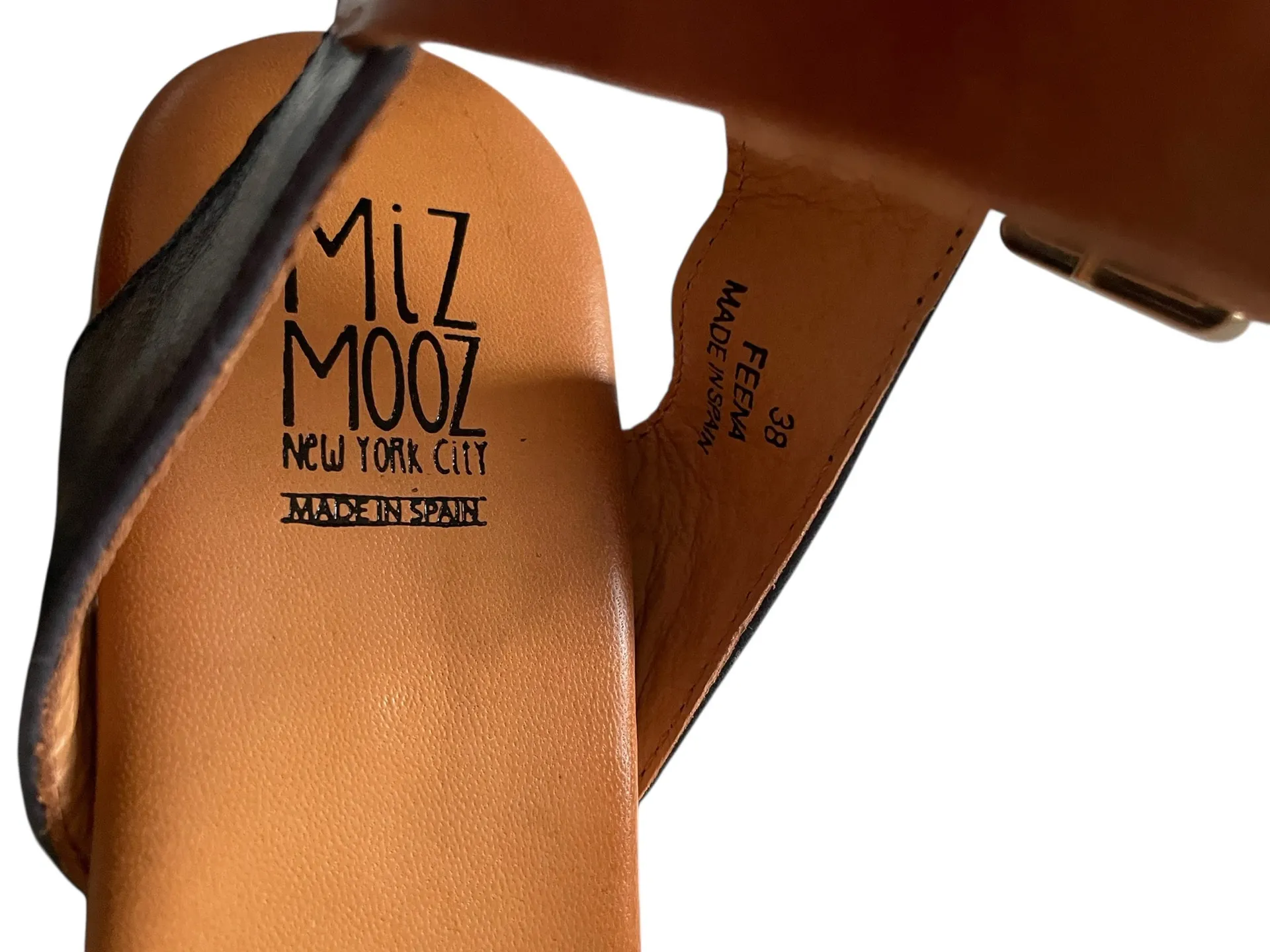 Miz Mooz Feena multicolored blue, navy and brown leather scallop sandals 7.5 - Image 6