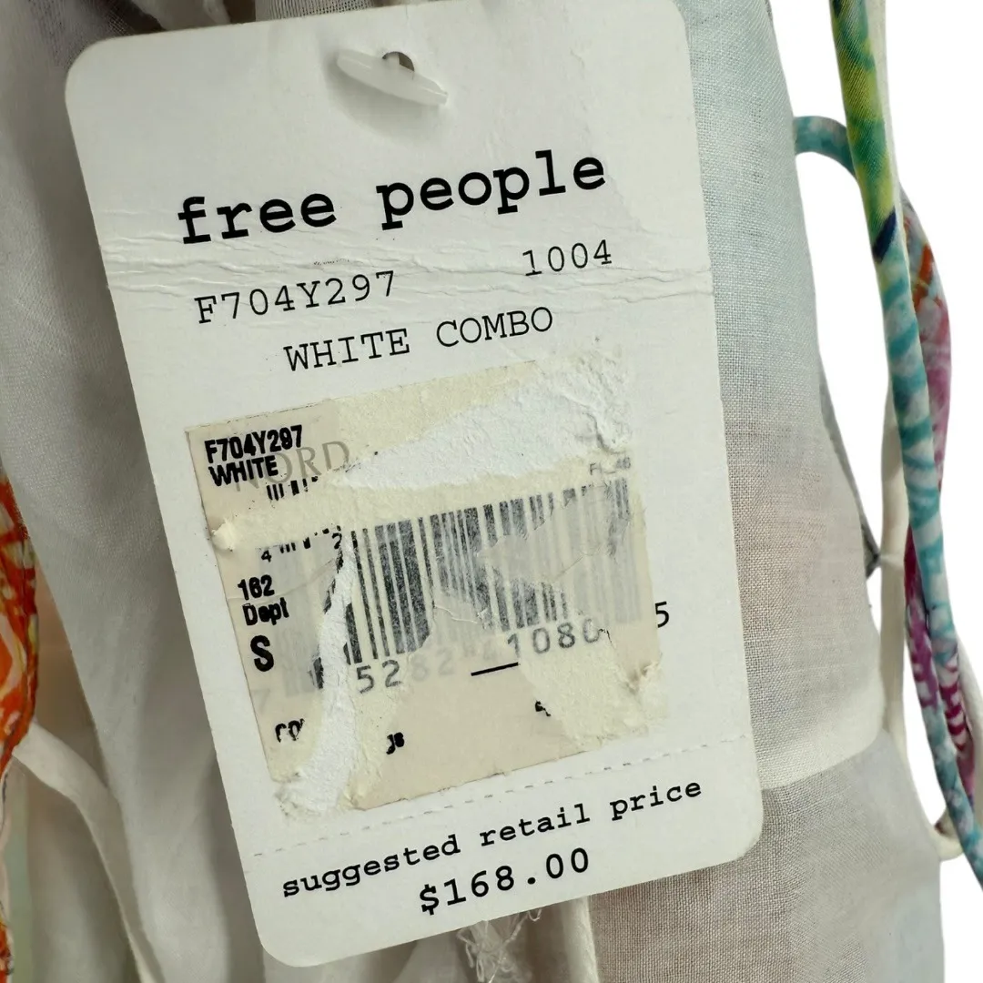 NWT Free People Sea Gypsy Rainbow Feather Print Midi Dress Size Small Boho Fairy - Image 4