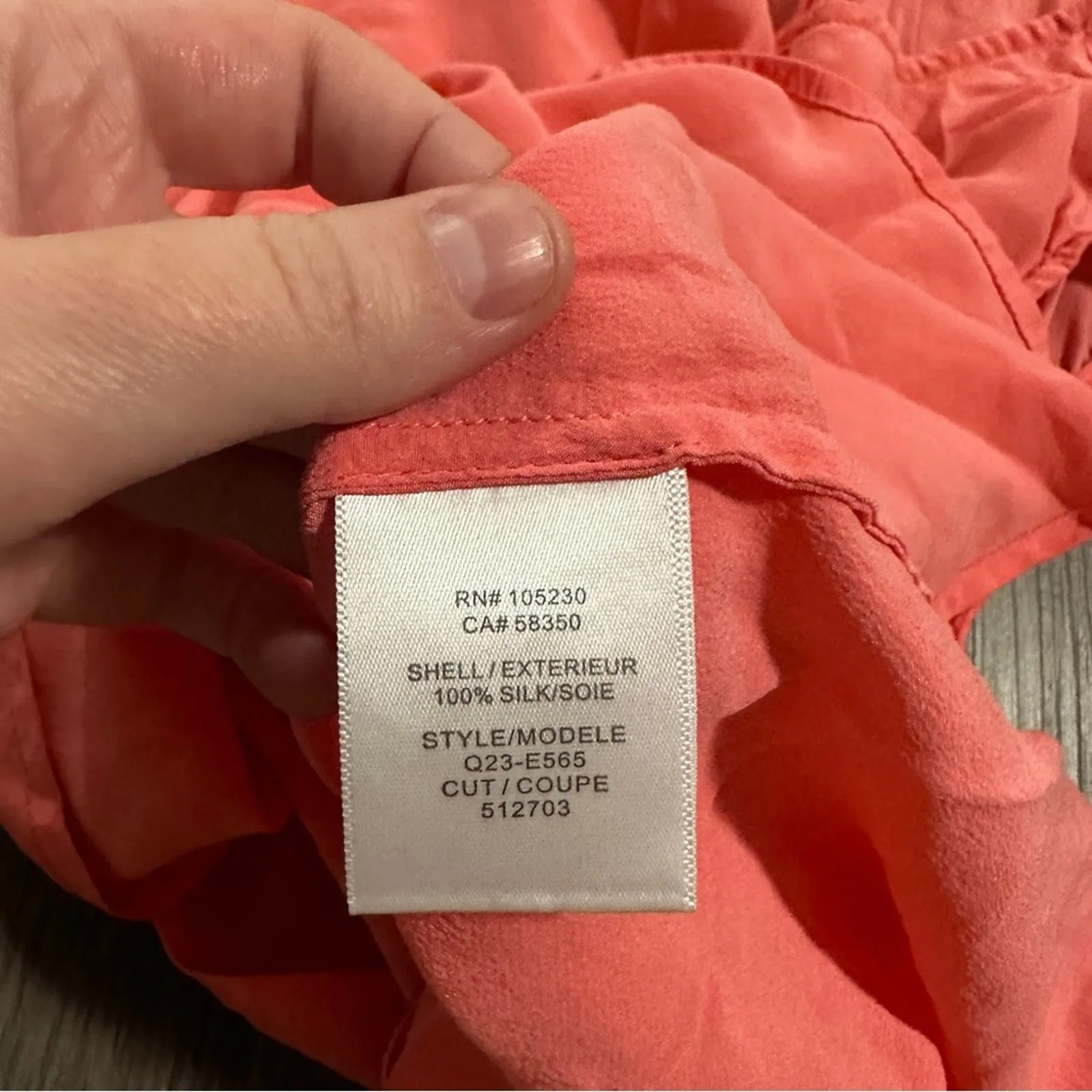 Equipment Femme 100% Silk Coral Prink Sleeveless Top Size XS‎ - Image 6