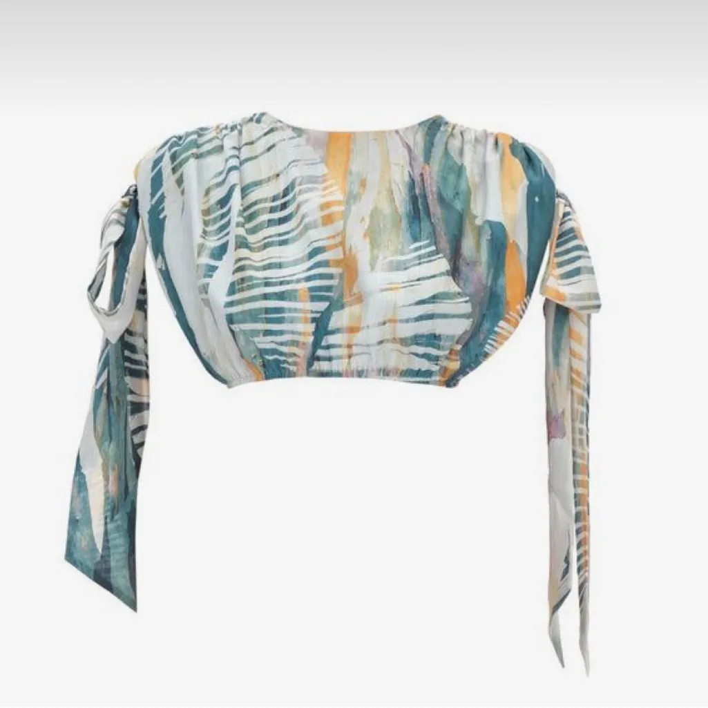 Andrea‎ Iyamah Halima Cropped Top Abstract Bark Print NWT Size Small - Image 6