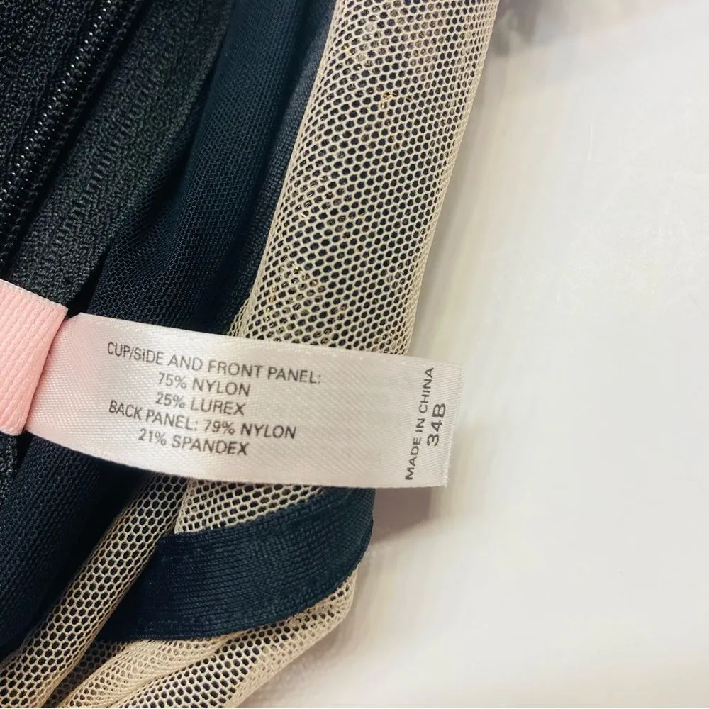 Victoria's Secret Very Sexy Vintage Garter Snaps Sheer Teddy‎ Lingerie 34B Black - Image 9