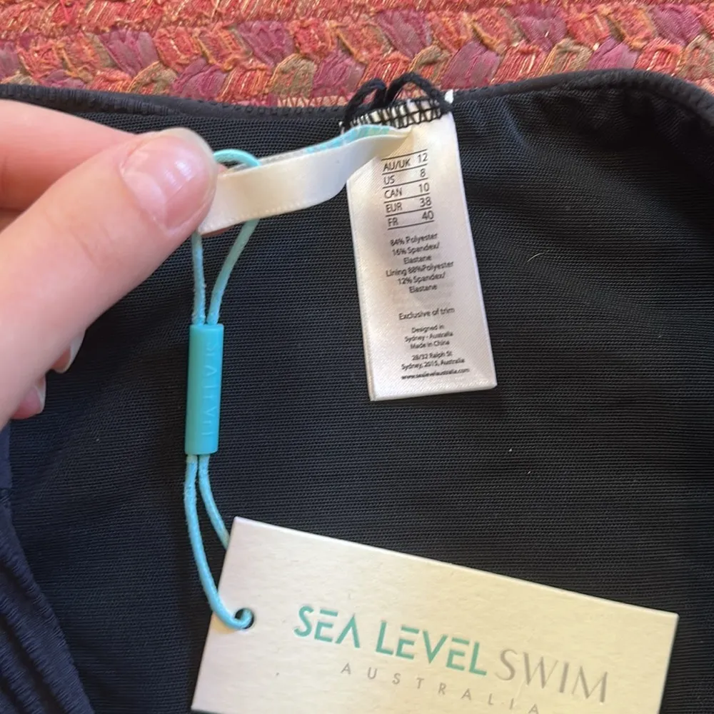NWT SEA LEVEL AUSTRALIA BLACK HIGH CUT LEG SWIM BOTTOMS Size 8 - Image 3