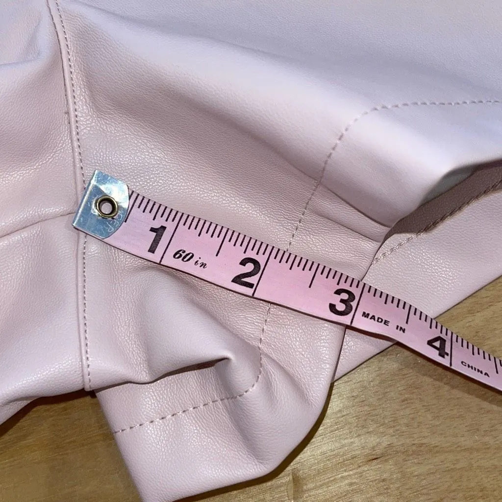 Steve Madden‎ Womens High Rise Elastic Waist Faux Leather Short Pink Medium NWT - Image 10