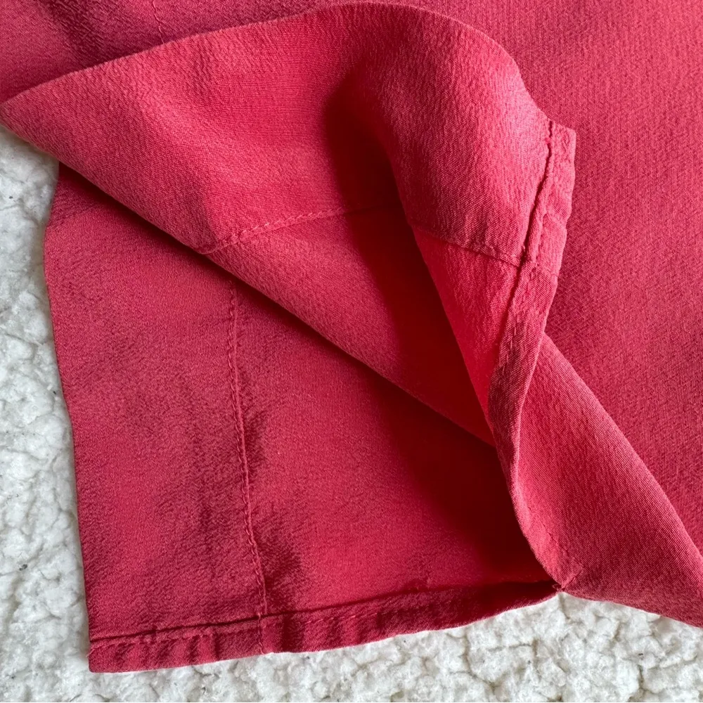 Silk Y2K Spaghetti Strap Cami Dainty Crochet Fairycore Rosey Pink Sz S - Image 3