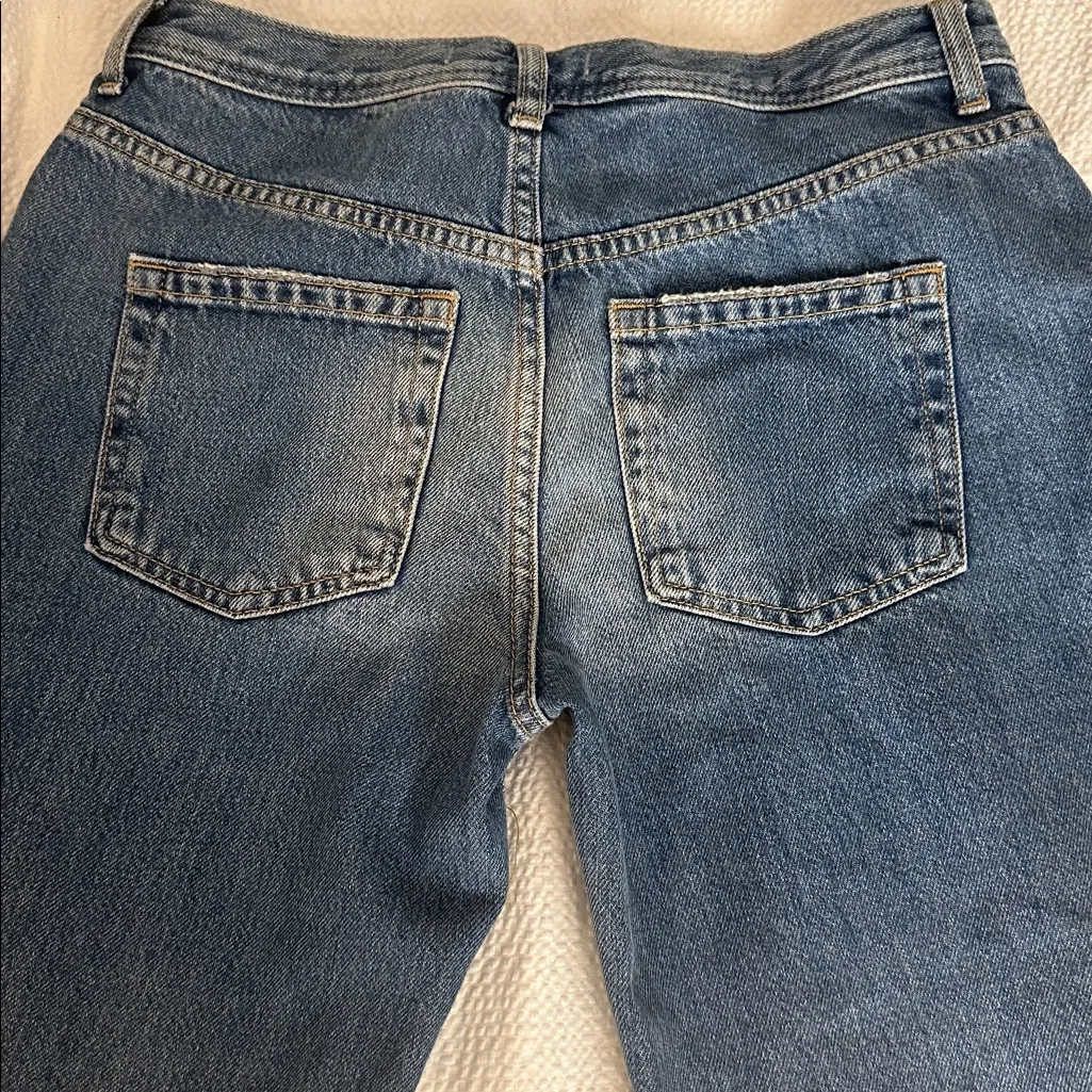 We The Free Light Blue straight leg Jeans with Frayed Hem sz 26 - Image 5