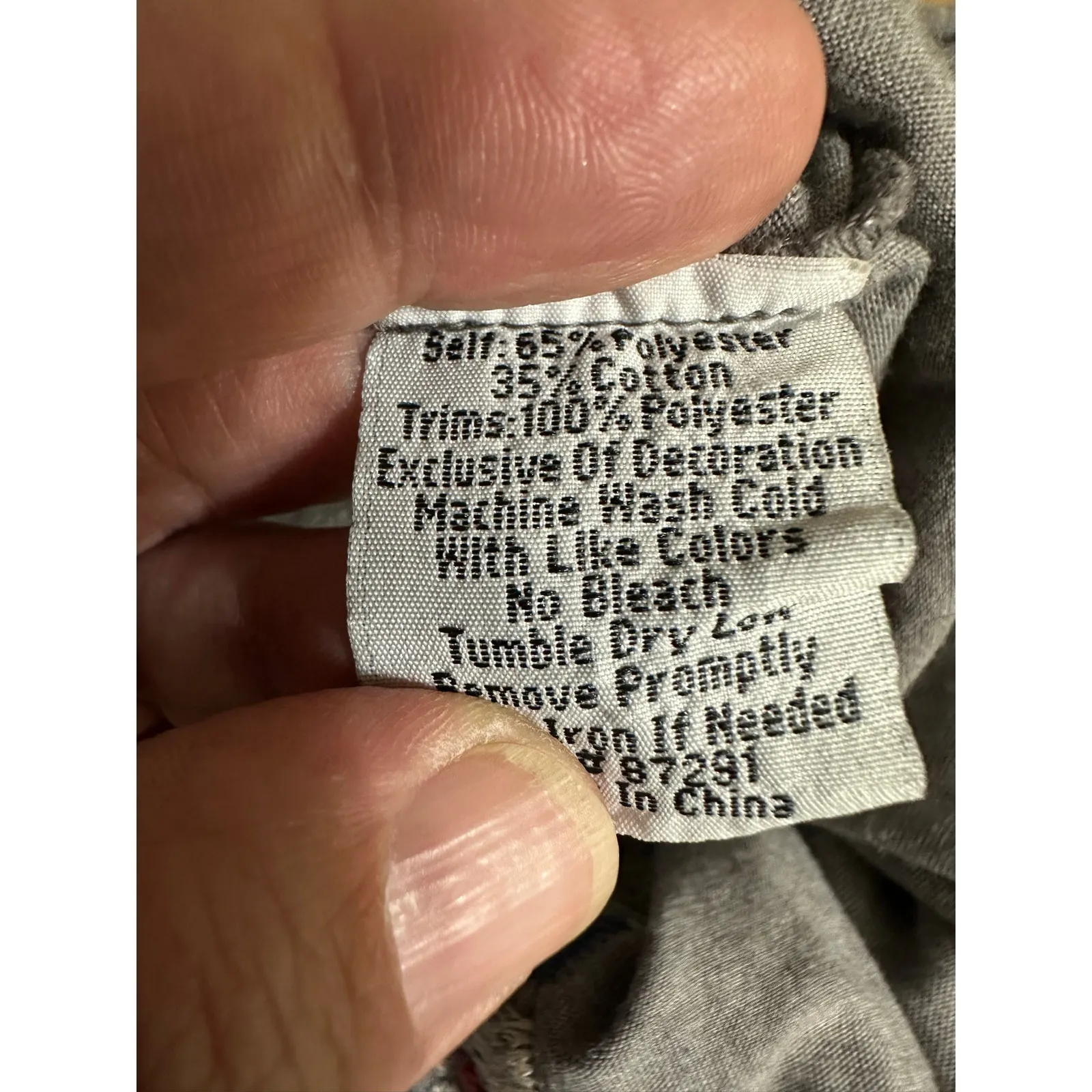 Johnny Was Los Angeles Mini Dress Gray Cotton Jersey Floral Embroidered - Image 6