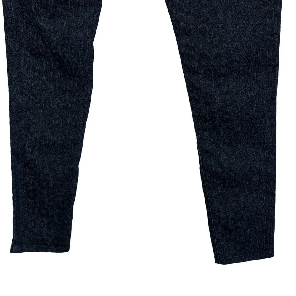Celebrity Pink JR SZ 3 Skinny Jeans Cheetah Print Low-Rise Pocket Dark Wash Blue - Image 6