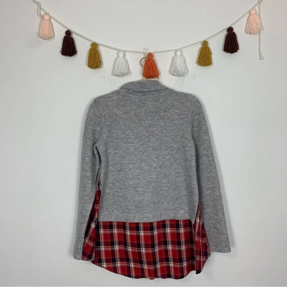 THML Cozy Layered Look Wallis Plaid Sweater Size Medium - Image 11